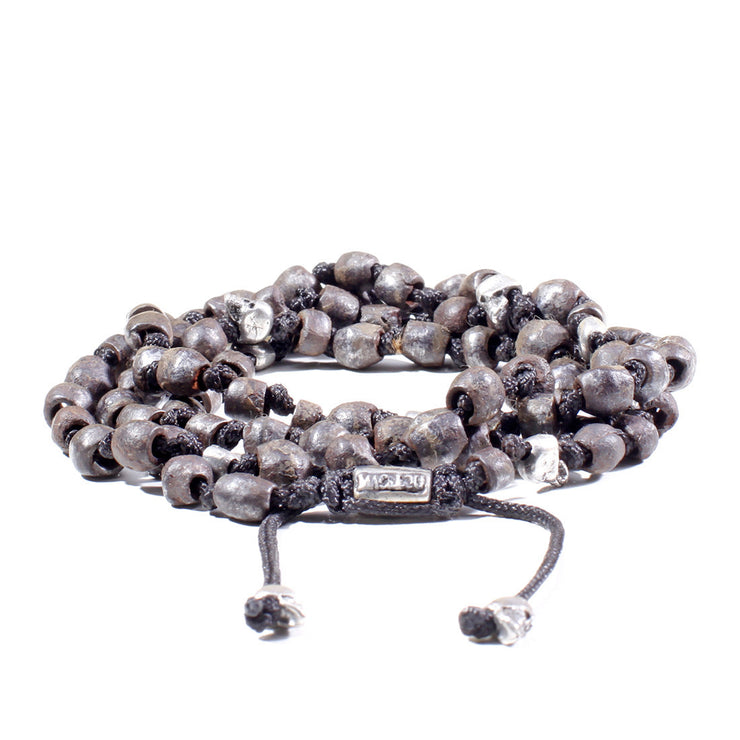 Hand-Knotted Iron & Silver Necklace.