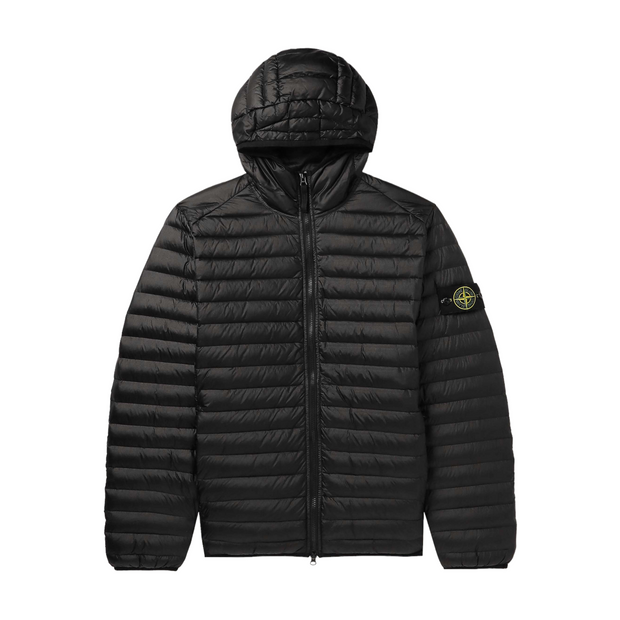 Stone Island Channel Logo-Appliquéd Quilted Shell Hooded Down Jacket