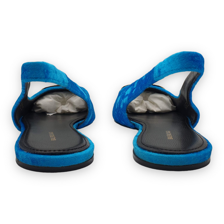 Balenciaga BB Knife Velvet Flats 'Blue'