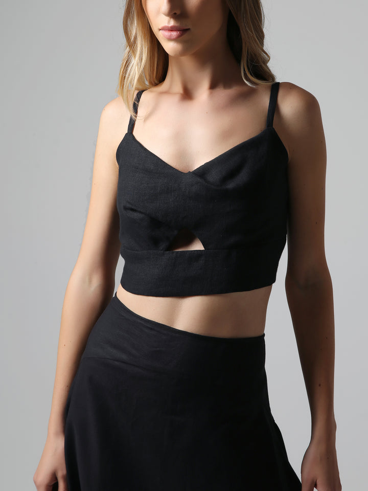 Visaltes Cropped Linen Top