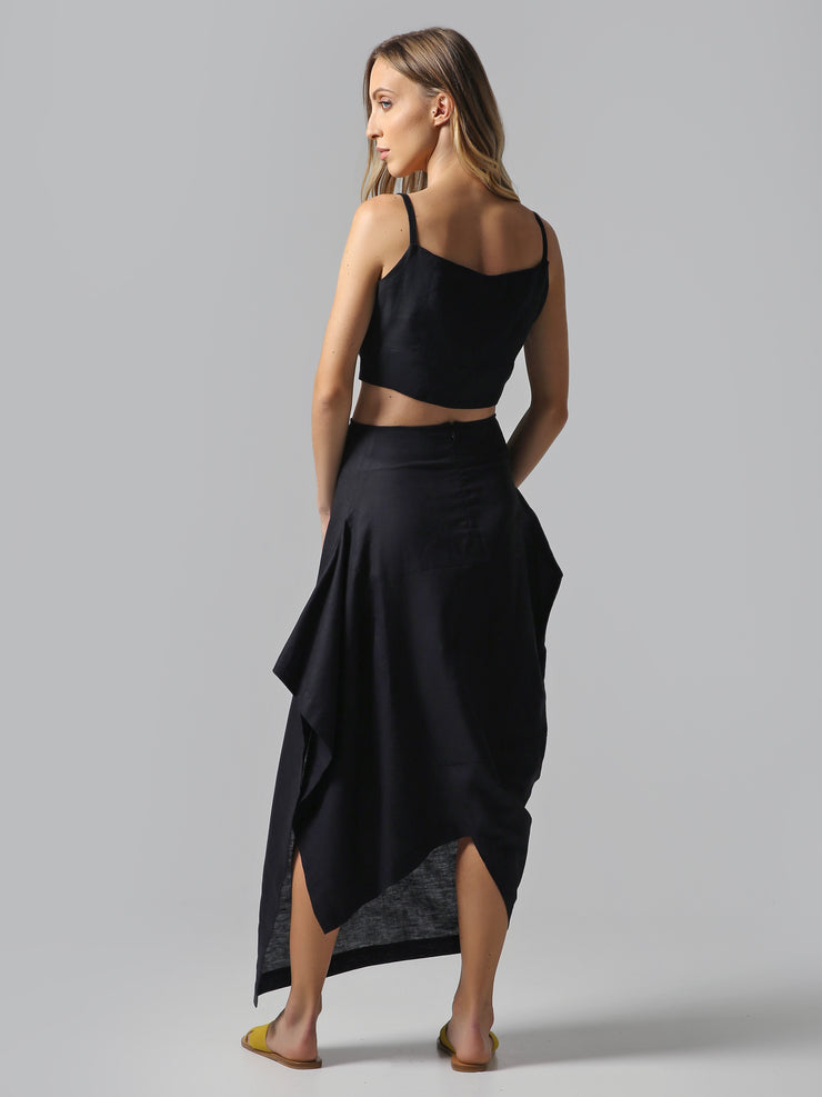 Visaltes Asymmetrical Linen Skirt