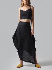 Visaltes Asymmetrical Linen Skirt