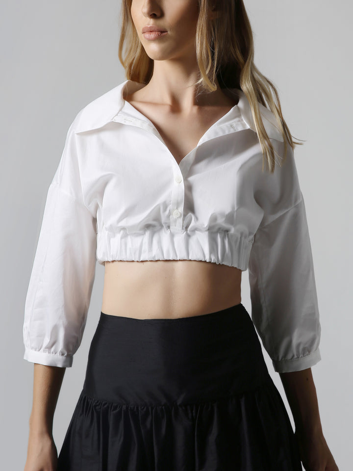 Visaltes Cropped Poplin Blouse