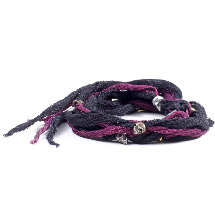 Silk & Skull Wrap Bracelet