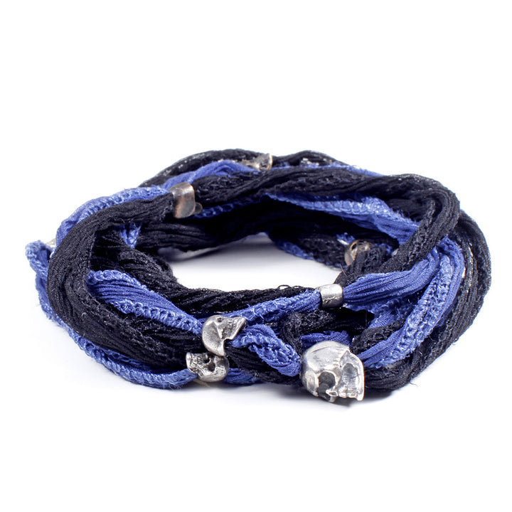 Silk & Skull Wrap Bracelet