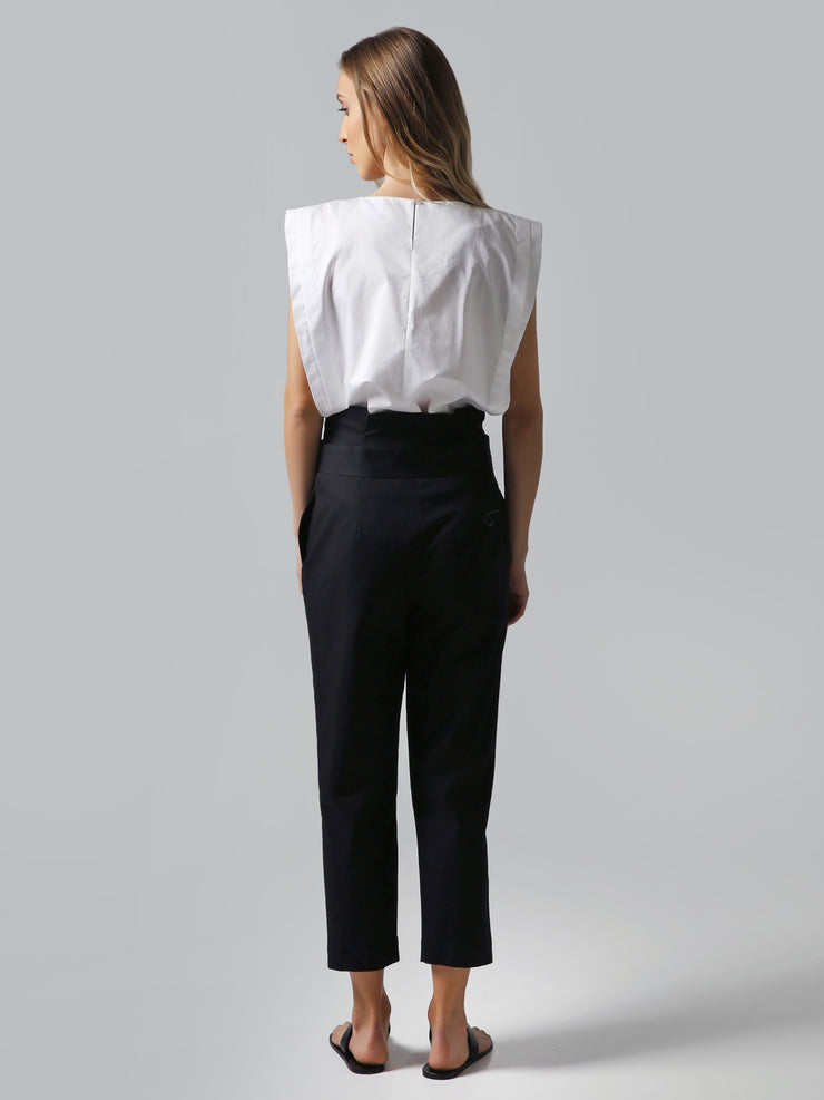 Belted Cropped Linen Pants