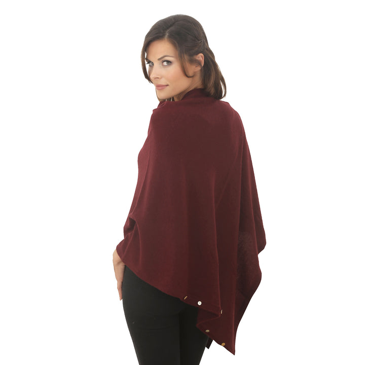 Cashmere Poncho Burgundy