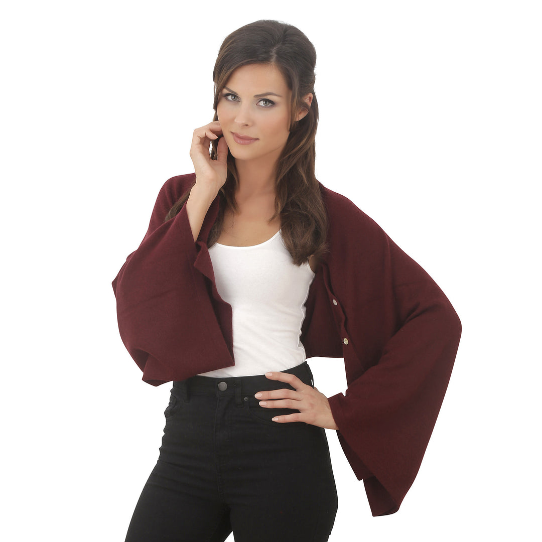 Cashmere Poncho Burgundy