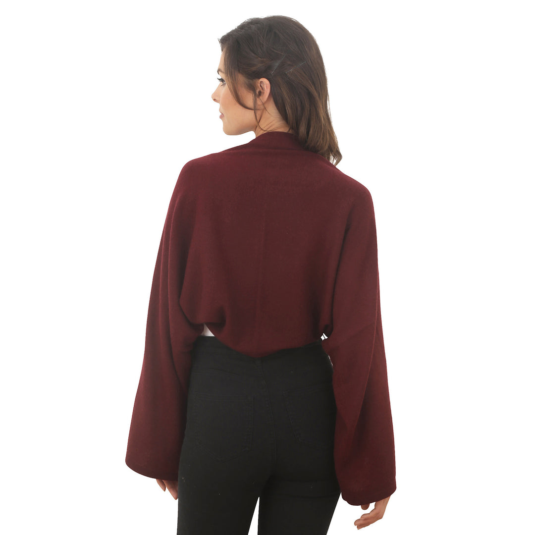 Cashmere Poncho Burgundy