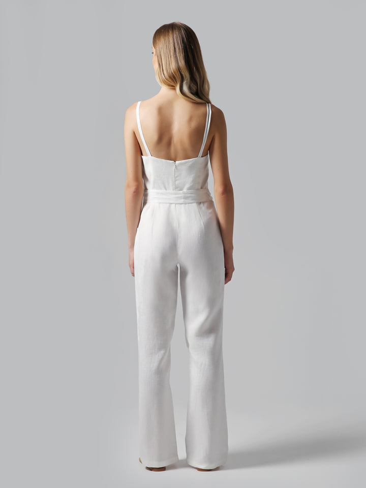 Visaltes Belted White Jumpsuit